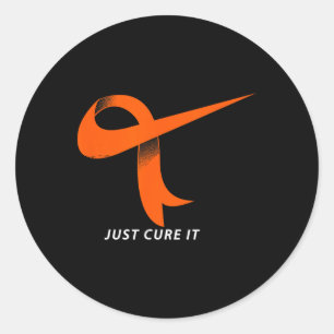 Pegatina Redonda Cure It Naranja Ribbon Leukemia Awareness Shir