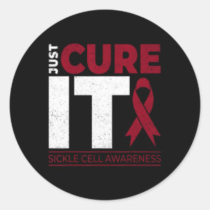 Pegatina Redonda Cure It Sickle Cell Anemia Scd Awareness Ribb