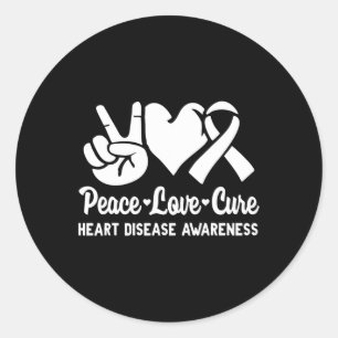 Pegatina Redonda Cure Love Go Red American Heart Disease Awareness