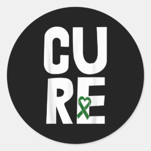 Pegatina Redonda Cure Mental Health Awareness Stigma Tees Green Rib