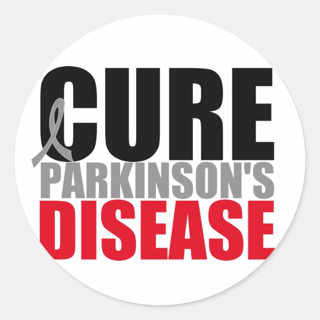 Pegatina Redonda CURE Parkinsons (Anverso)
