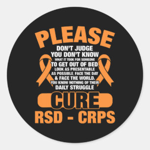 Pegatina Redonda Cure Rsd Crps Admite Conciencia Rsd Crps