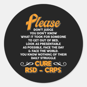 Pegatina Redonda Cure Rsdcrps Apoya La Conciencia De Rsdcrps