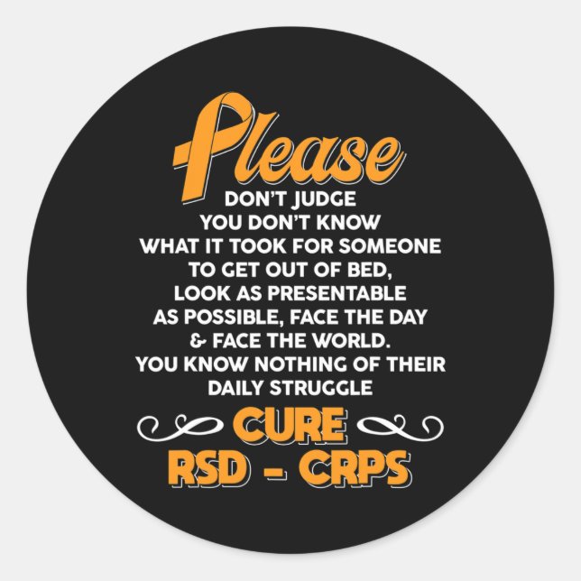 Pegatina Redonda Cure Rsdcrps Apoya La Conciencia De Rsdcrps (Anverso)