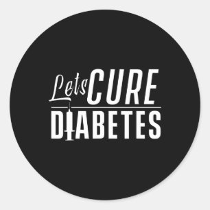Pegatina Redonda curemos la diabetes Conciencia sobre la insulina D