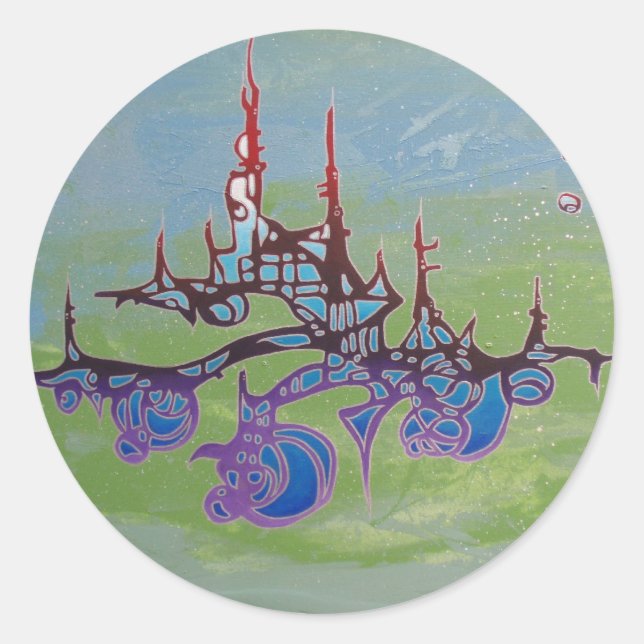 Pegatina Redonda curiosidad (Anverso)