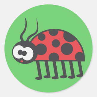 Pegatina Redonda Curioso Ladybug