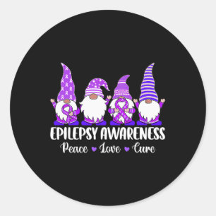 Pegatina Redonda Curioso lindo Gnomes Paz espero amar la epilepsia