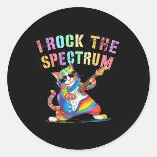 Pegatina Redonda Curioso me estremezco del espectro Autismo Mamá Pa
