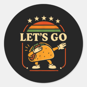 Pegatina Redonda Curioso tacón Vamos Taco 5