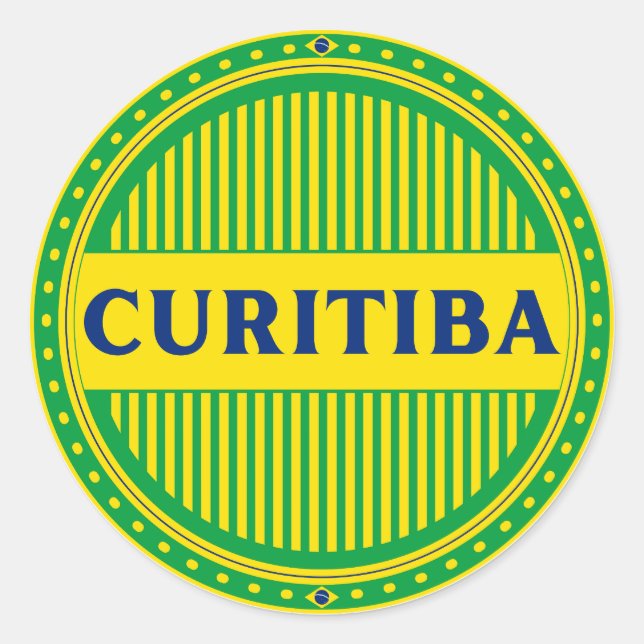 Pegatina Redonda Curitiba City Pride – Brazilian Identity (Anverso)
