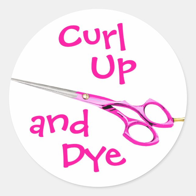 Pegatina Redonda Curl, Up y, Dye (Anverso)