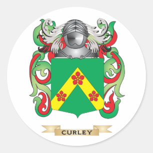 Pegatina Redonda Curley Coat of Arms