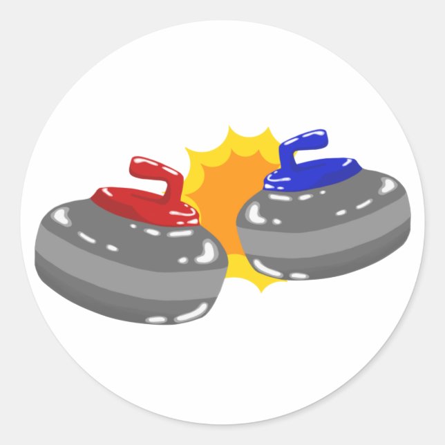 Pegatina Redonda Curling (Anverso)