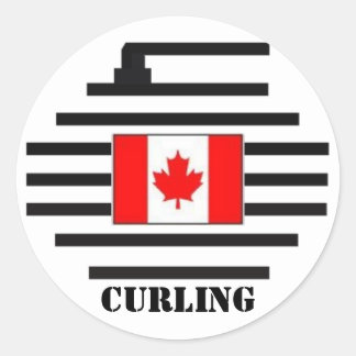 Pegatina Redonda Curling de Canadá