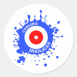 Pegatina Redonda Curling Hooligan