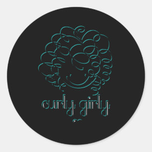 Pegatina Redonda Curly Love Your Curly Hair