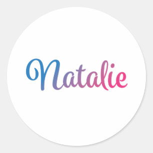 Pegatina Redonda Cursive elegante de Natalie