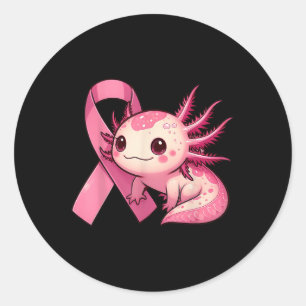 Pegatina Redonda Curso Axolotl Conciencia sobre el cáncer de mama C