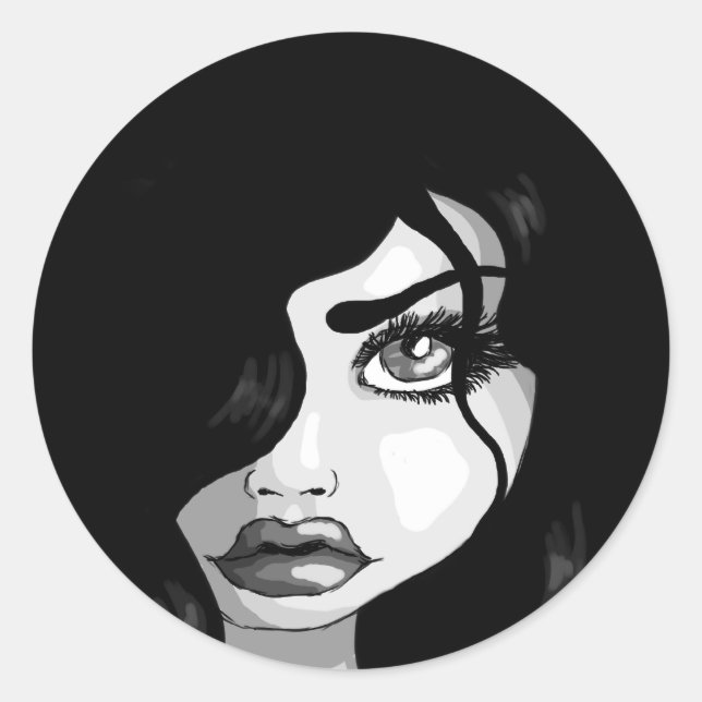 Pegatina Redonda Cursos oscuros (Anverso)