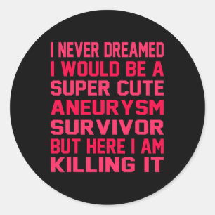 Pegatina Redonda Curte Aneurysm Survivor Awareness Mes Supo