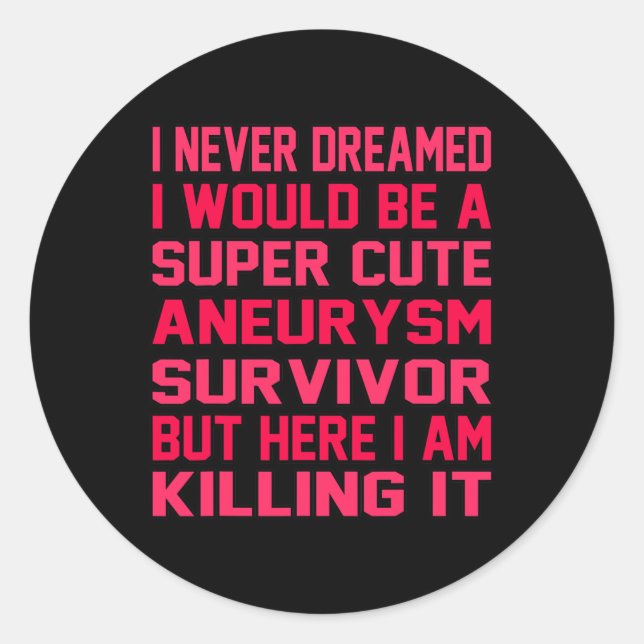 Pegatina Redonda Curte Aneurysm Survivor Awareness Mes Supo (Anverso)