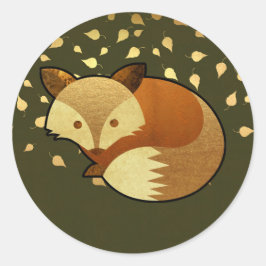 Pegatina Redonda Curte Autumn Fox