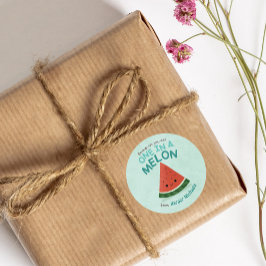 Pegatina Redonda Curte Blue Watermelon School Classroom Valentine
