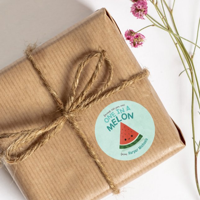 Pegatina Redonda Curte Blue Watermelon School Classroom Valentine (Subido por el creador)