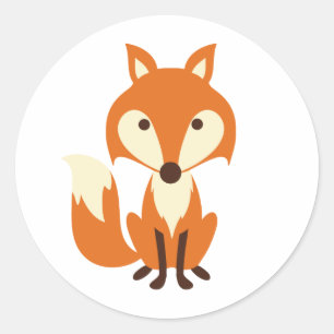Pegatina Redonda Curte Fox