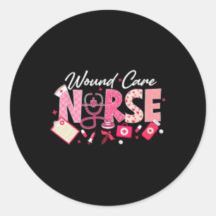Pegatina Redonda Curte Wound Care Nurse Life Feliz Día de San Valen