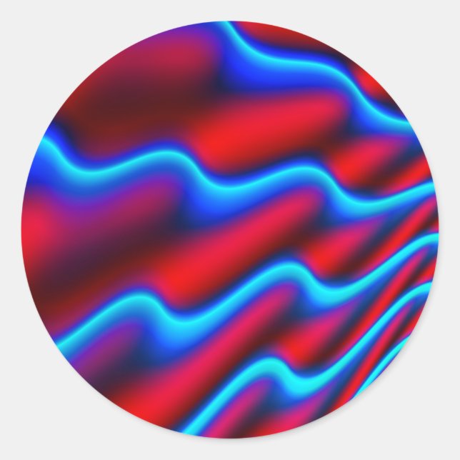 Pegatina Redonda Curva de fondo de patrón de onda (Anverso)
