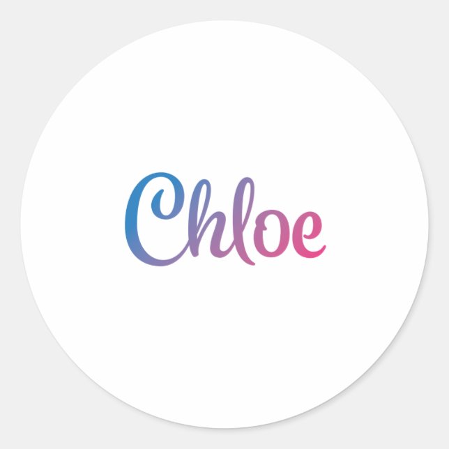 Pegatina Redonda Curva estilo Chloe (Anverso)