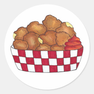 Pegatina Redonda Curvas de queso frito profundo Minnesota Wisconsin