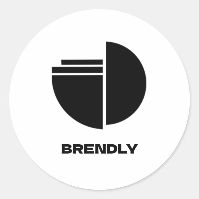 Pegatina Redonda Custom Business Logo Brand  (Anverso)