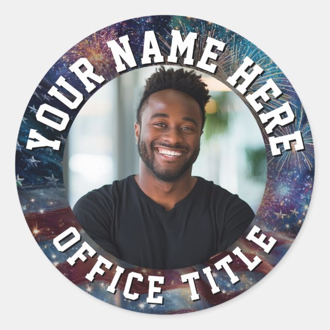 Pegatina Redonda Custom Campaign Photo (Anverso)