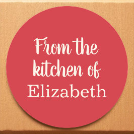 Pegatina Redonda Custom Christmas Baking Cooking Holly Labels