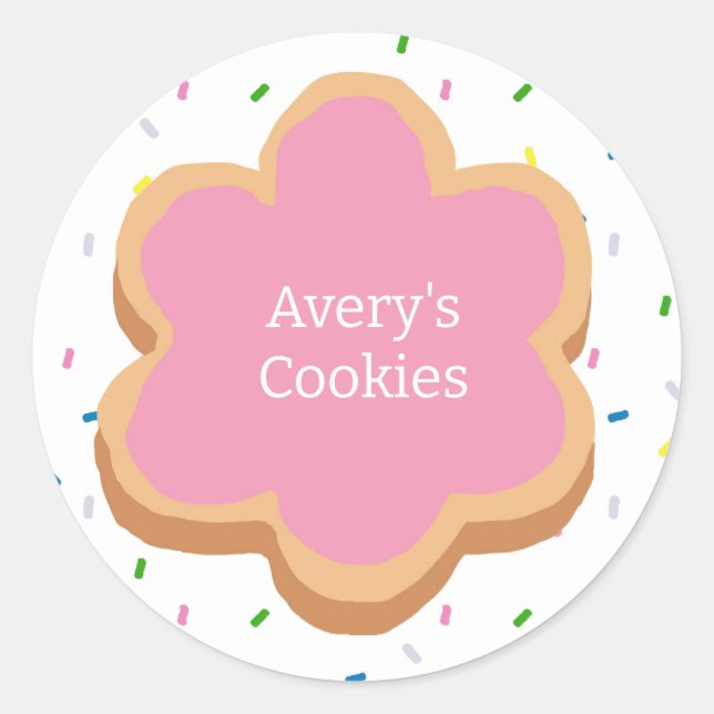 Pegatina Redonda Custom Cookie Sprinkle Company (Anverso)