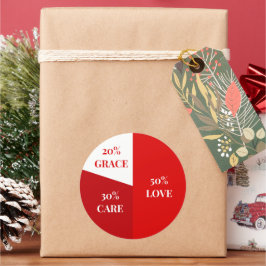 Pegatina Redonda Custom Emotional Balance Pie Chart Poster 