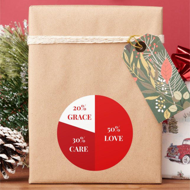 Pegatina Redonda Custom Emotional Balance Pie Chart Poster  (Vacaciones)