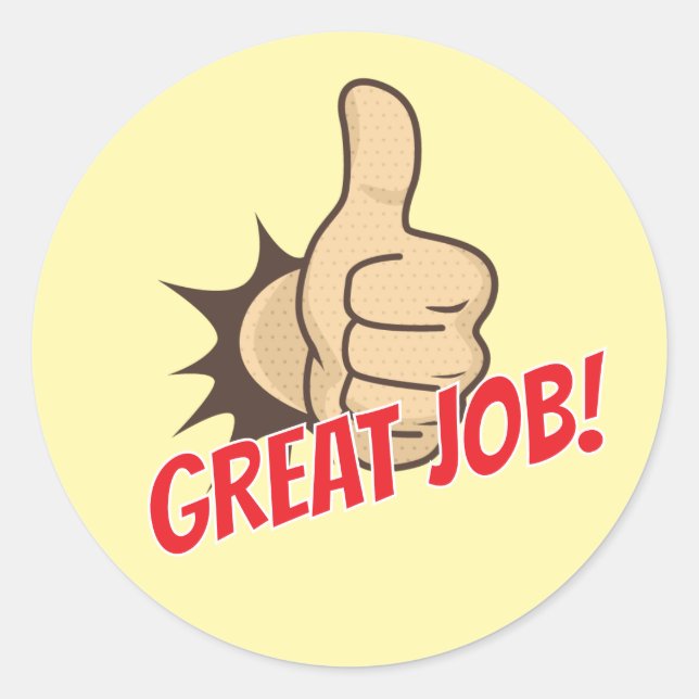 Pegatina Redonda Custom “Great Job!” Teacher Reward Stickers (Anverso)