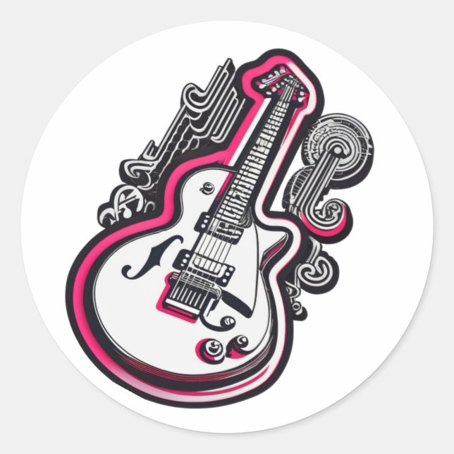 Pegatina Redonda Custom Guitar Stickers (Anverso)