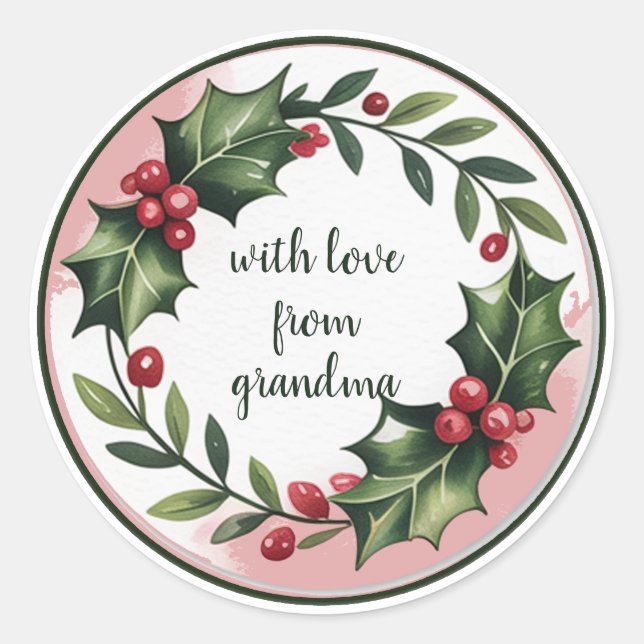 Pegatina Redonda Custom Holiday Stickers to Personalize (Anverso)