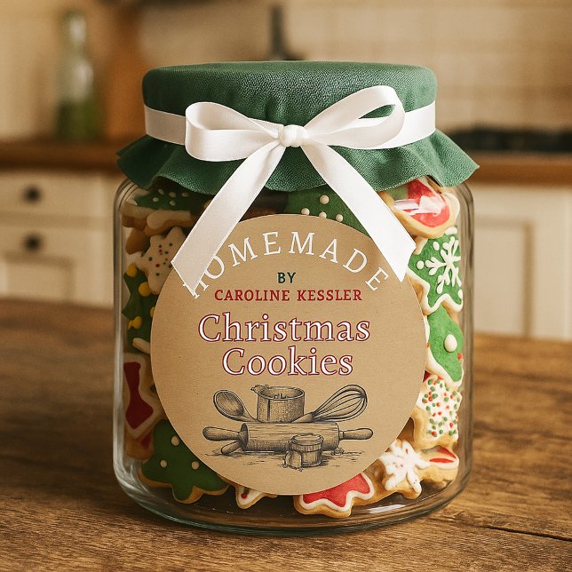 Pegatina Redonda Custom Homemade Christmas Cookies Label Sheet (Subido por el creador)