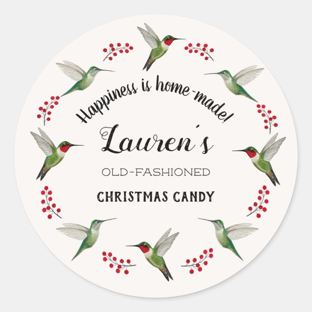Pegatina Redonda Custom Hummingbird   (Anverso)