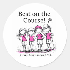 Pegatina Redonda Custom Ladies Golf League Award Sticker
