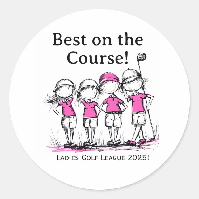 Pegatina Redonda Custom Ladies Golf League Award Sticker (Anverso)