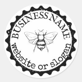 Pegatina Redonda Custom Logo Bumblebee Farmhouse Stickers