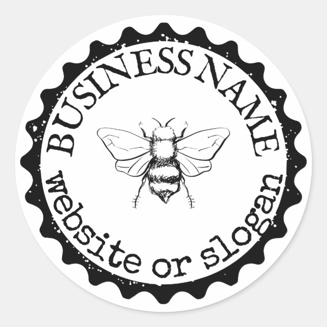 Pegatina Redonda Custom Logo Bumblebee Farmhouse Stickers (Anverso)