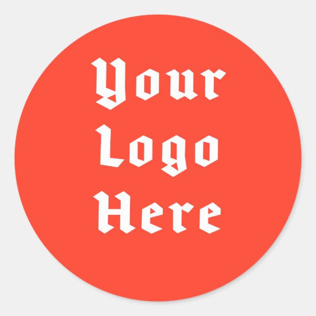 Pegatina Redonda Custom Logo Gothic Badge | Your Logo Here (Anverso)